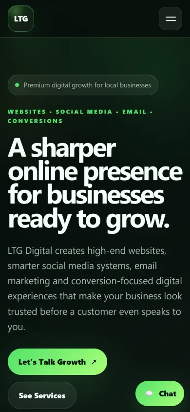 LTG Digital: Hero on mobile