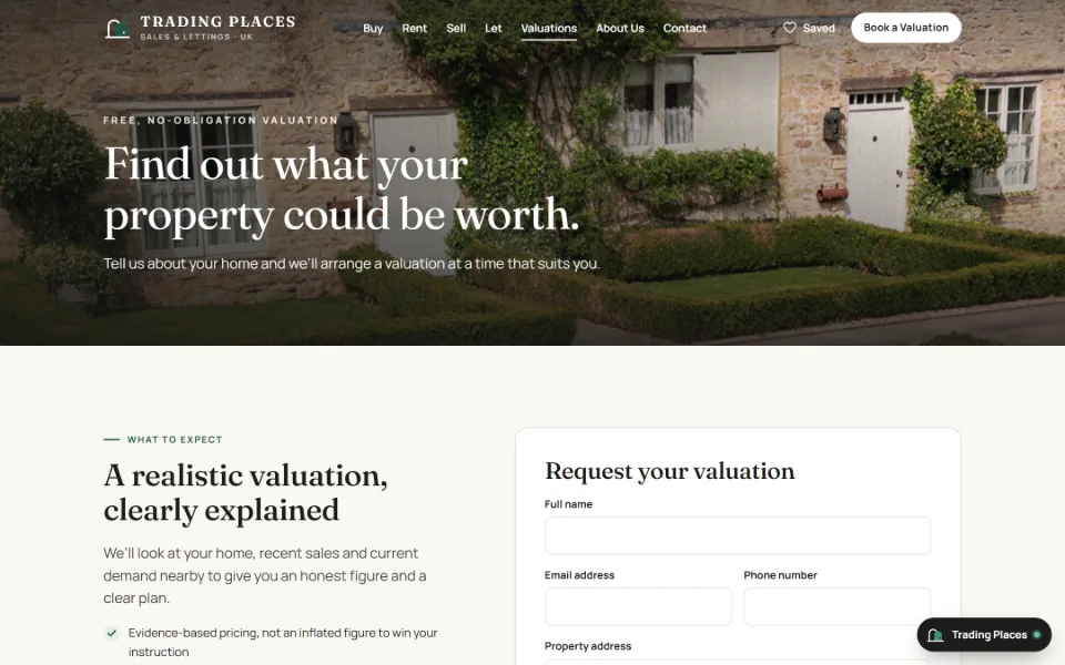 Trading Places: Valuation request journey