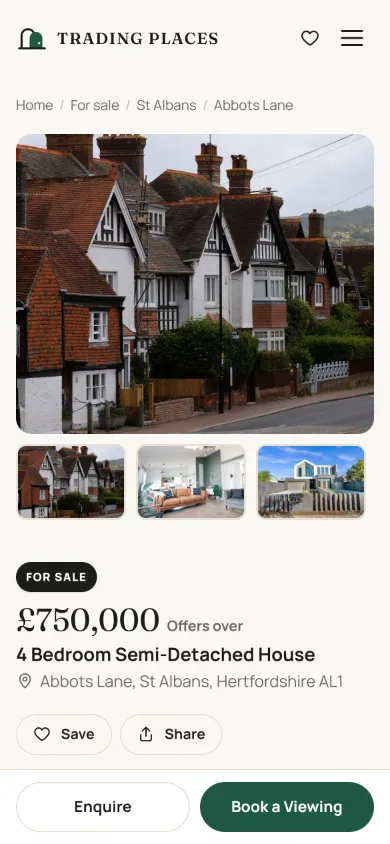 Trading Places: Property detail on mobile